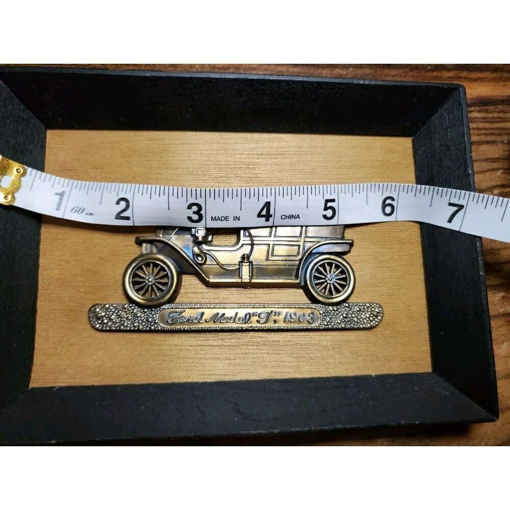 4 Vintage Framed Brass Wall Hangings Plaques Buick Chevrolet Automobiles Japan - Picture 8 of 9
